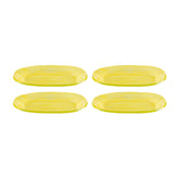 Glass Dinnerware 7.75" x 4.25" x h:0.5" Oval Yellow Glass Platter (Set of 4)
